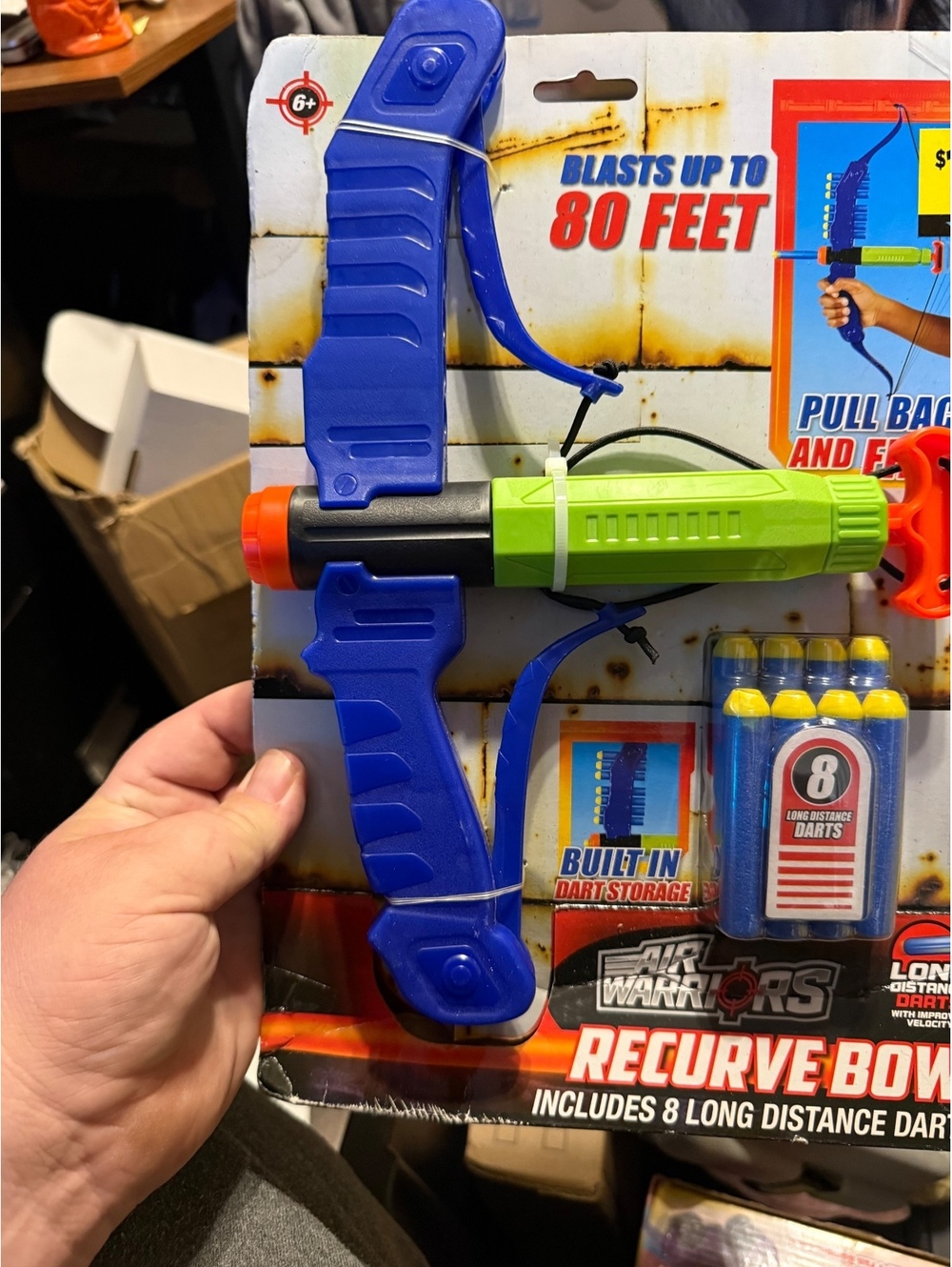 Air Warriors Recurve Bow Toy with 8 Long Distance Darts